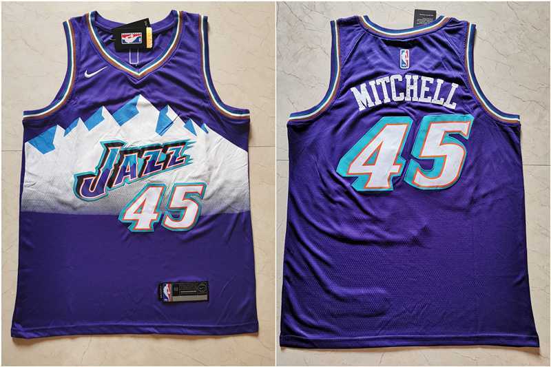 Jazz 45 Donovan Mitchell Purple Nike Swingman Jersey,We sell and wholesale Jazz 45 Donovan Mitchell Purple Nike Swingman Jersey on line form chian!